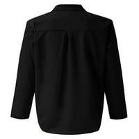 Bomotoo ženske ležerne tuničke majice revel vrat s jednim grudima Dječji elegantna bluza u boji crna