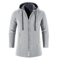 Ketyyh-CHN jakne za muškarce Ležerne prilike zimske radne odjeće Solid jakne kose sivo, 3xl