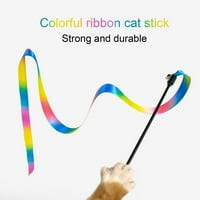 Šarena vrpca Cat Teaser Stick - Bell Interaktivni smiješni štap za mačke - Slatka igračka za mačku