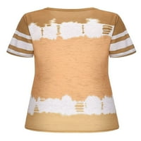 Beiwei Dame Baggy izdubljeni tunički bluza za patchwork modni ljetni vrhovi majica kratkih rukava
