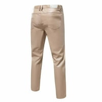 Homodles Muške salone hlače - Ležerne tanko fit solid setfe s džepovima Muške hlače Khaki XXXL