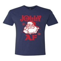 Santa Jolly AF Božićna majica Muške premium Tri Blend, Vintage Navy, 2xL