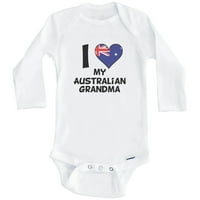Srce moja australijska baka Australija zastava Jedna dječja bodica, 0 mjeseci bijela