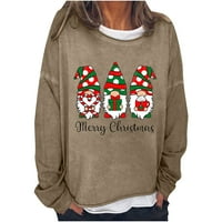 Hfyihgf sretan božićni duks za žene božićne stablo grafički pulover dukserica slatka crewneck božićne