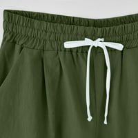 Ženski ljetni tisak pet bodova Velike veličine pamučne hlače Ležerne hlače Lagane hlače Teretane kratke