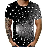 Modni muški 3D štampanje okruglog vrata s kratkim rukavima s kratkim rukavima top bluza