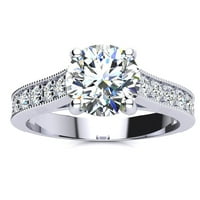 Superjeweler Carat okrugli oblik Moissnite zaručnički prsten u karatu bijelo zlato za žene