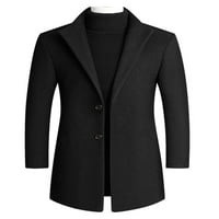 Muška jakna Čvrsta boja kaputa od graška kaputa Poslovni kaputi s dugim rukavima Radna odjeća crna l