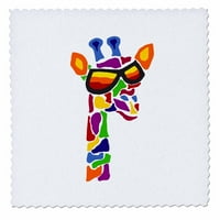 3drose smiješno cool šarena žirafa u sunčanim naočalama originalne apstraktne umjetnosti - kvadrat
