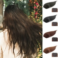 ANVAZISISE Extension Clip dugi dodatak kose elastični isječak Nevidljivi ljudski kose perike za perike za žensko tamno smeđe