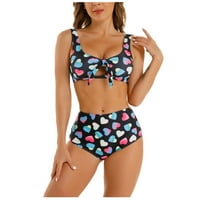 Vekdone Fashion Wemens Print bikini push-up jastuk kupaći kostim kupaći odjeću, višebojni, l