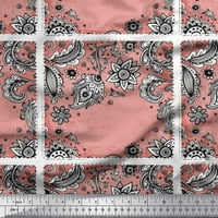 Soimoi pamučna voile tkanina Paisley & Crna skica cvjetni tisak šivaći tkaninski dvorište širom
