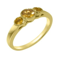 Britanci napravili su pravi solid od 18K žuti zlatni prirodni citrinski ženski prsten - veličine opcije - veličine 6.25