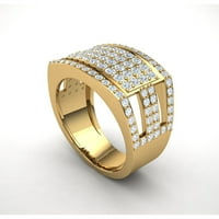 2ctw okrugli rez dijamantski klock klaster Split muški vjenčani oblogani prsten sa čvrstim 10k zlatni