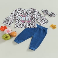 Thaisu novorođenče dječje djevojke Halloween outfit dugih rukava Leopard dukserice hlače