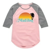 Barbie - Malibu zalazak sunca sa palmama - majica mališana i omladinske djevojke Raglan grafička majica