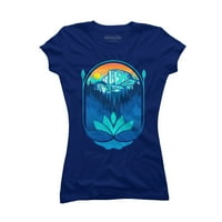 Planine Wild Cvijet Sunrise Juniors Royal Blue Graphic Tee - Dizajn od strane ljudi L