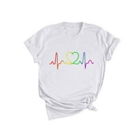 Štednja Ženska košulja za Valentinovo Crewneck Pulover Valentine EKG Grafički print Vrhovi ljubitelji