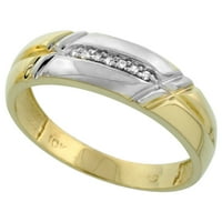 10k žuti zlatni mens dijamantski vjenčani prsten za muškarce 0. CTTW Sjajni rez širok veličine 9