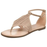 Ženske kožne sandale Ležerne haljine slatke gladijatorske ravne sandale plaže Dressy T-Strap Thong sandale