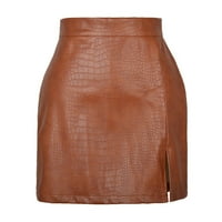 Y2K mini suknje za žene PU PUEATH Streetweward suknja Visoko struk Club matura Twear Slim Fit Short suknja