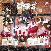 Htwon božićne naljepnice, božićne naljepnice za prozor, Xmas Reindeer & Snowflake dizajn zidne naljepnice
