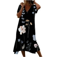Ženska trendovska clotovna haljina stilska odjeća za dame ljuljaška Dreesy Jesen Haljina cvjetna ispis