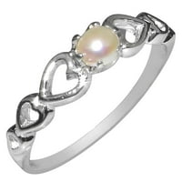 British Curl Hisel White GOLD pozlaćeni prsten sa kulturom - Veličine opcije - Veličina 10,5