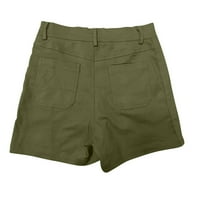 Hlače za žene Ljetne dame kratke hlače Čvrsti džep u boji Twill Casual Shorts Ženske kratke hlače