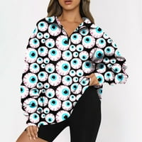 Duksevi Žene Soft Touch Loose dugih rukava s duksevima ovratnik za zatvaranje Zip Bluza za ženske bluze vrhovi