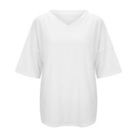 NSENDM dame Topssolid Colorclub Regularne bluze Majica Fall Tees za ženska majica Bijeli medij