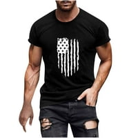 Penkaiy Men Casual Okrugli izrez 3D digitalna nacionalna zastava Štamparija Fitness Sportski kratkih rukava majica XL Black na prodaju