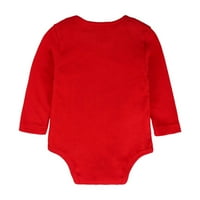Wavsuf odijelo postavljena odjeća za djecu prugaste božićne hlače udobnosti dugih rukava crveno odijelo veličine 12-18 mjeseci