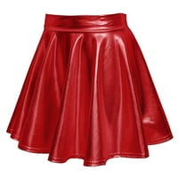 Stisnite ženska suknja od pune boje visoke struka koža kratki atraktivni noćni klub u stilu Nasled suknje crveno xl