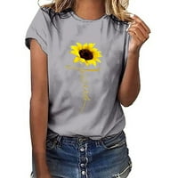 Ljetne blube za žene Ženske djevojke plus veličina suncokretov tinejdžerke kratkih rukava bluza za bluzu