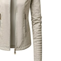 Tagold Blazer jakne za žene, jesen odjeću za žene, ženska jakna, čvrsti dugi rukav džepni patentni patentni