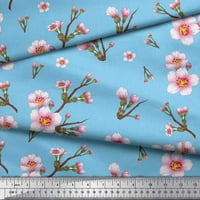 Soimoi plava pamučna kambrična tkanina cvjeta cvjetna tiskana tkanina od dvorišta široka