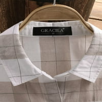 Ženski bluze s dugim rukavima plairani natkriveni gumb dolje majice