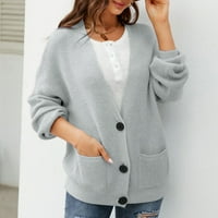 Viadha ženska nova srednja duljina Slouchy pleteni džemper kardigan