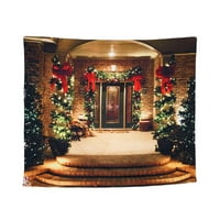Božićna tapiserija smiješna Santa Reindeer Print Zidni dekor Xmas W4Z Viseći L0G9