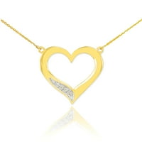 14K zlatna otvorena srca Dijamantna ogrlica: 20