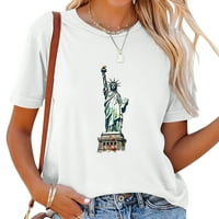 Kip Liberty Cartooon New York City Grafički tinejdžeri za žene, kratki rukav ljetni vrhovi sa modnim