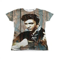 Elvis Presley King of Rock Obojeni raznobojni umjetnik Juniors Front Print Majica