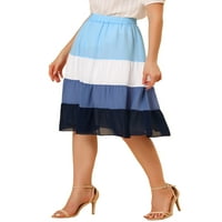 ALLEGRA K ženski šifon ljetni elastični struk elegantan visoki struk suknja