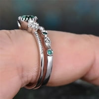 EngageBoyst prstenovi Geometrijski zeleni kubični cirkonijski dame pjenušava izvrsnih prstena za prstenje nakit co