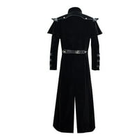 Žene plus veličina zazor muški modni kaput Windbreaker Gothic Style Jakna Muški retro veštinski kaput crni
