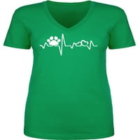 Paw Heartbeat Womens V-izrez majica