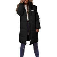 Keusn ženski ležerni kaput dolje pamuk podstavljeni jakne sa kapuljačom sa kapuljačom patentni džep