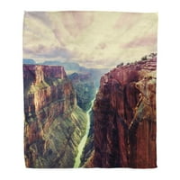 Bacajte pokrivač toplo ugodno ispis Flannel America Slikoviti pejzaži Grand Canyon Geologica Udobno meko za kauč za krevet i kauč