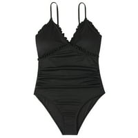 Giligiliso Clearence Jedan kupaći kostimi za žene, čvrste sa podlogom prsa bez podzemnog bikinija dubokog V kupaći kostim